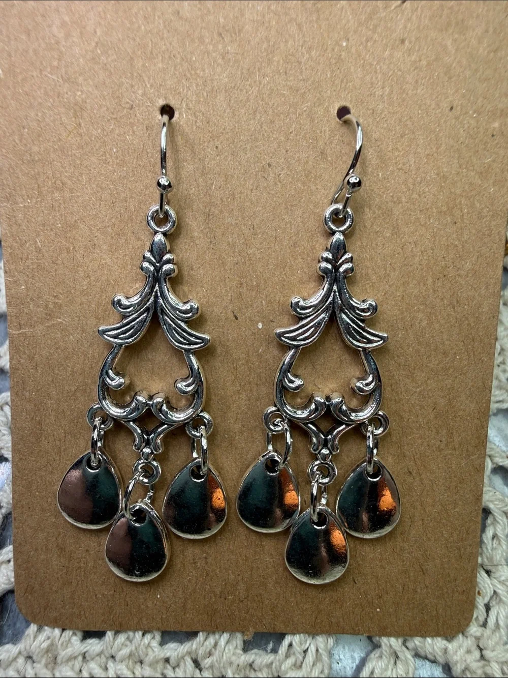 Silver-Tone Boho Chandelier Drop Earrings - Silver